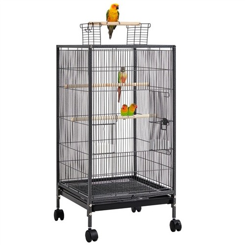 Iron bird cage - bird, open-top