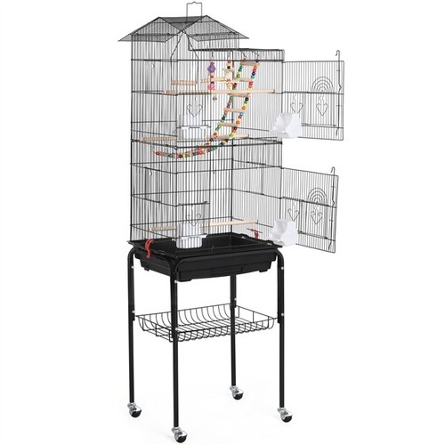 Large rolling metal bird - large, cage
