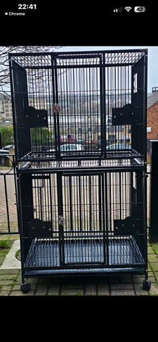 Black metal bird cage - metal, with
