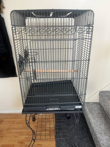 Large black metal bird cage - large,