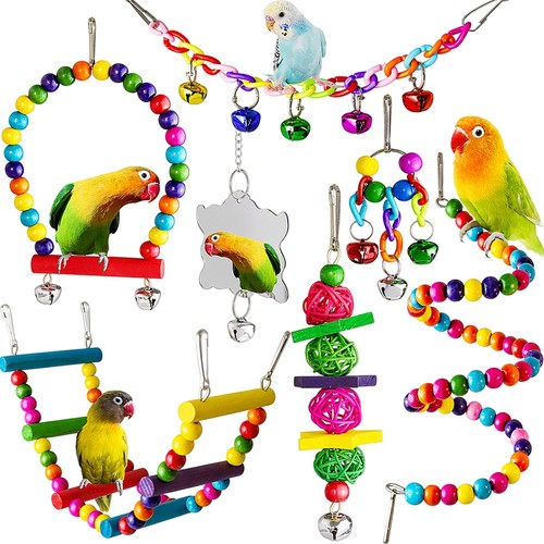 Pack parrot toys set - 7, wood