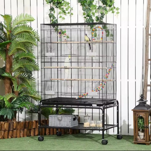 Pawhut bird cage with stand - pawhut, cage,