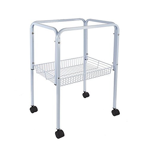 White bird cage trolley stand - white,