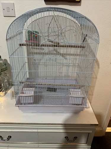 Tall white bird cage - , with