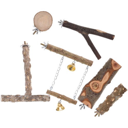 Wooden parrot perch stand - stand, bird