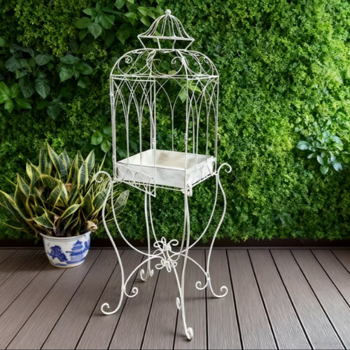 Iron bird cage - bird, plant